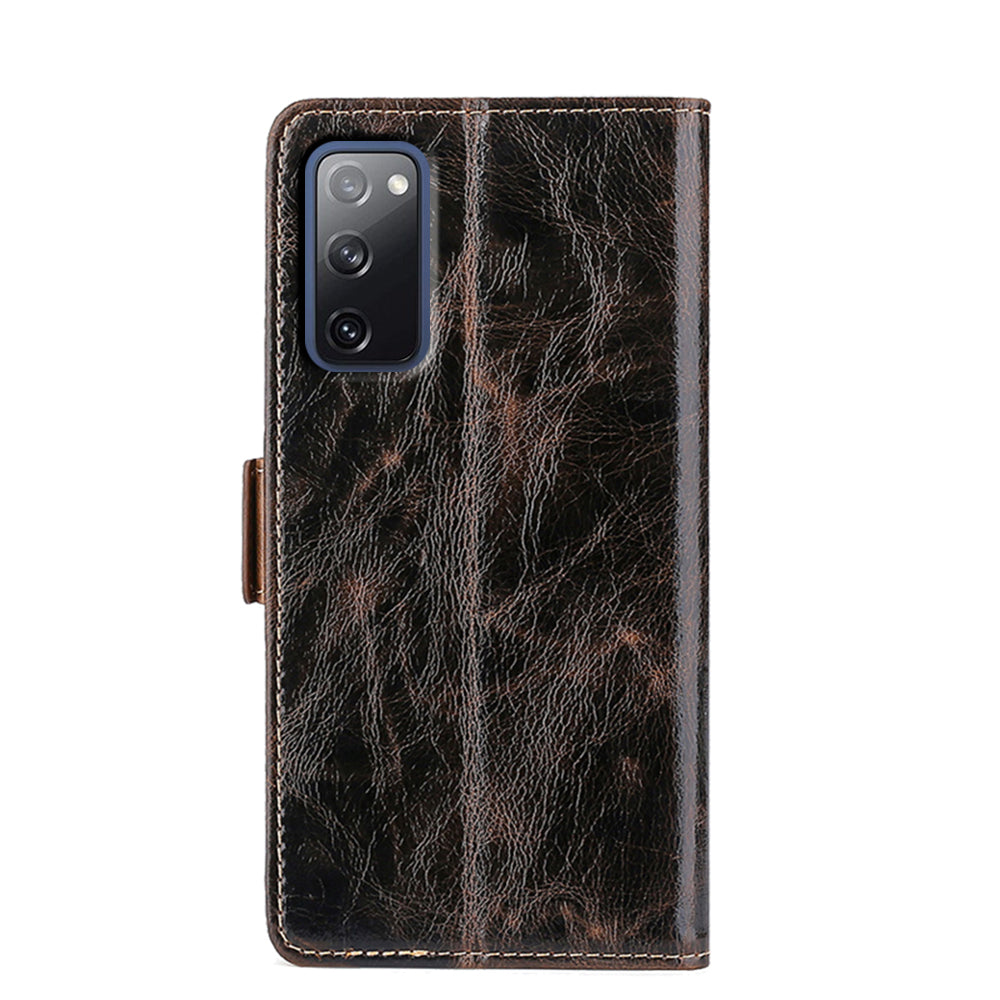 TPU + PU Leather Stand Cell Phone Case for Samsung Galaxy S20 FE/S20 Fan Edition/S20 FE 5G/S20 Fan Edition 5G - Brown TPU + PU Leather Stand Cell Phone Case for Samsung Galaxy S20 FE/S20 Fan Edition/S20 FE 5G/S20 Fan Edition 5G - Brown